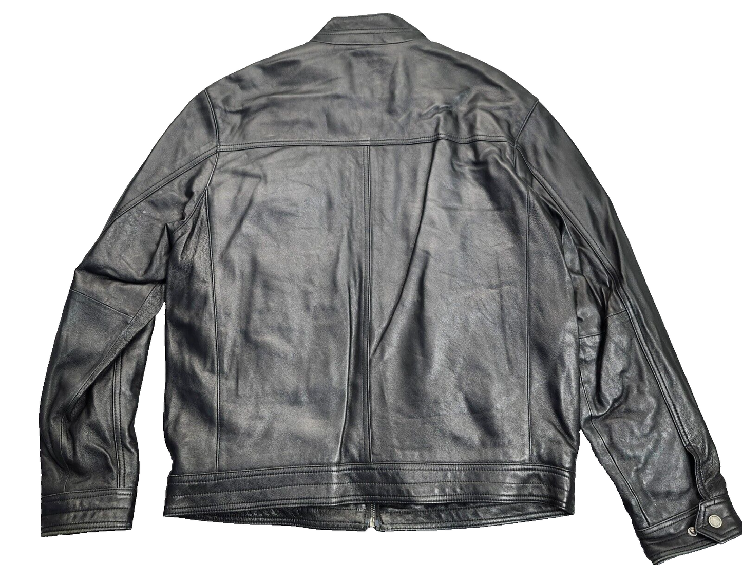 Boston Harbour Men's Genuine New Zealand Lambskin Leather Jacket, Black Medium