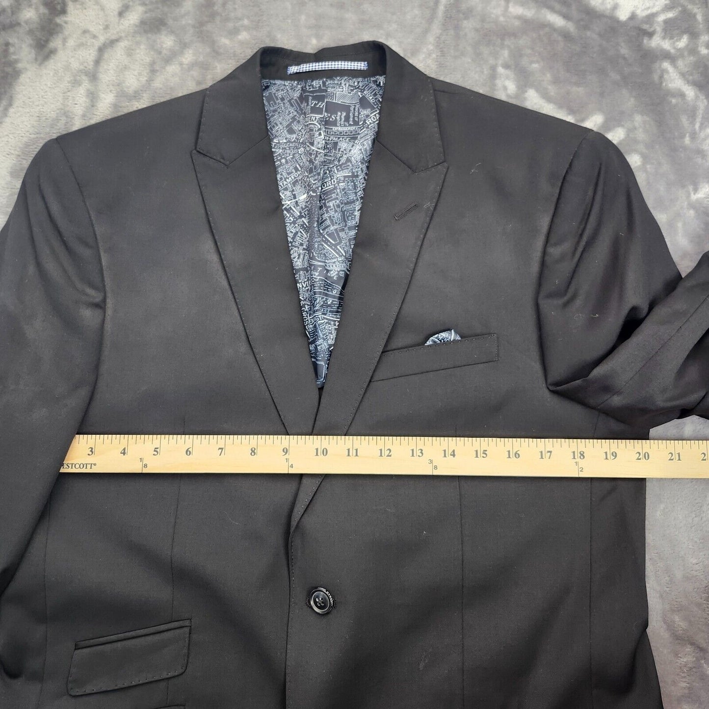 Ben Sherman Mens Cosser Suit Jacket Black Blazer 40 Regular