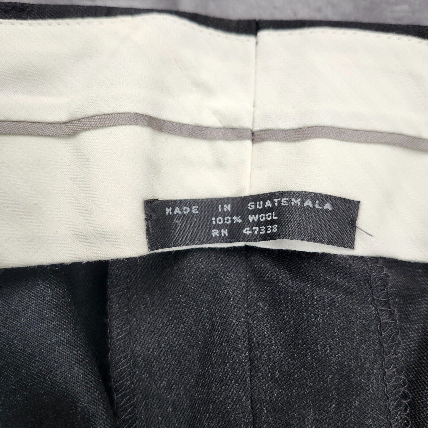 100% Wool Black Suit Set Jacket Notch Lapel 50L, Pants 45.5L