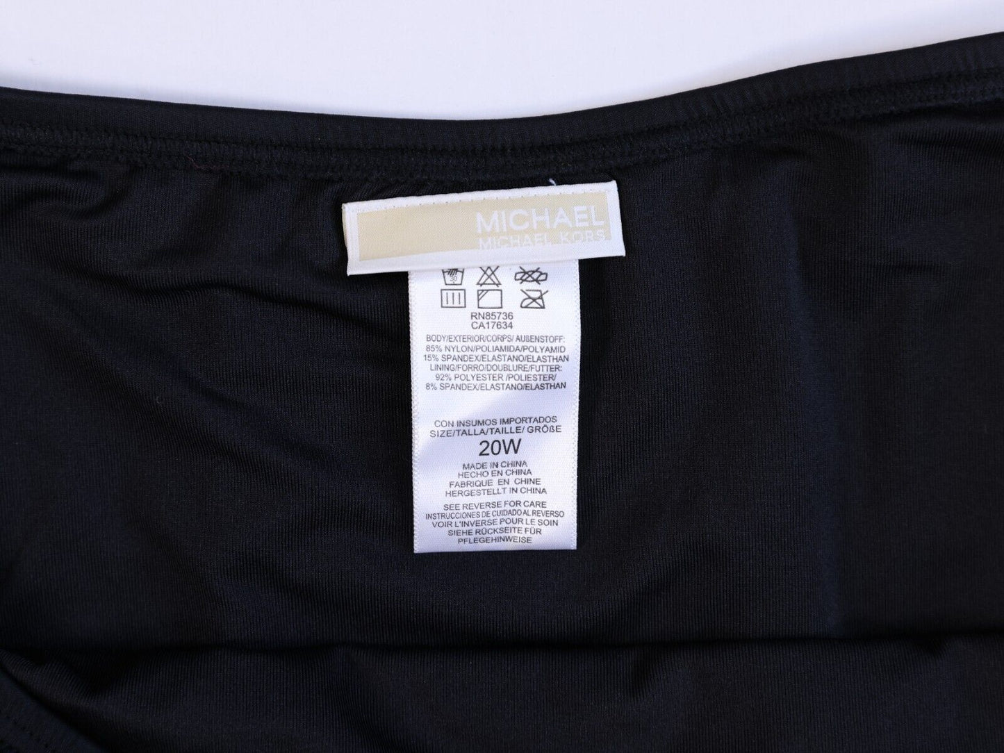 NWT MICHAEL KORS Black Plus Size Swimsuit Skirt 20W 0001