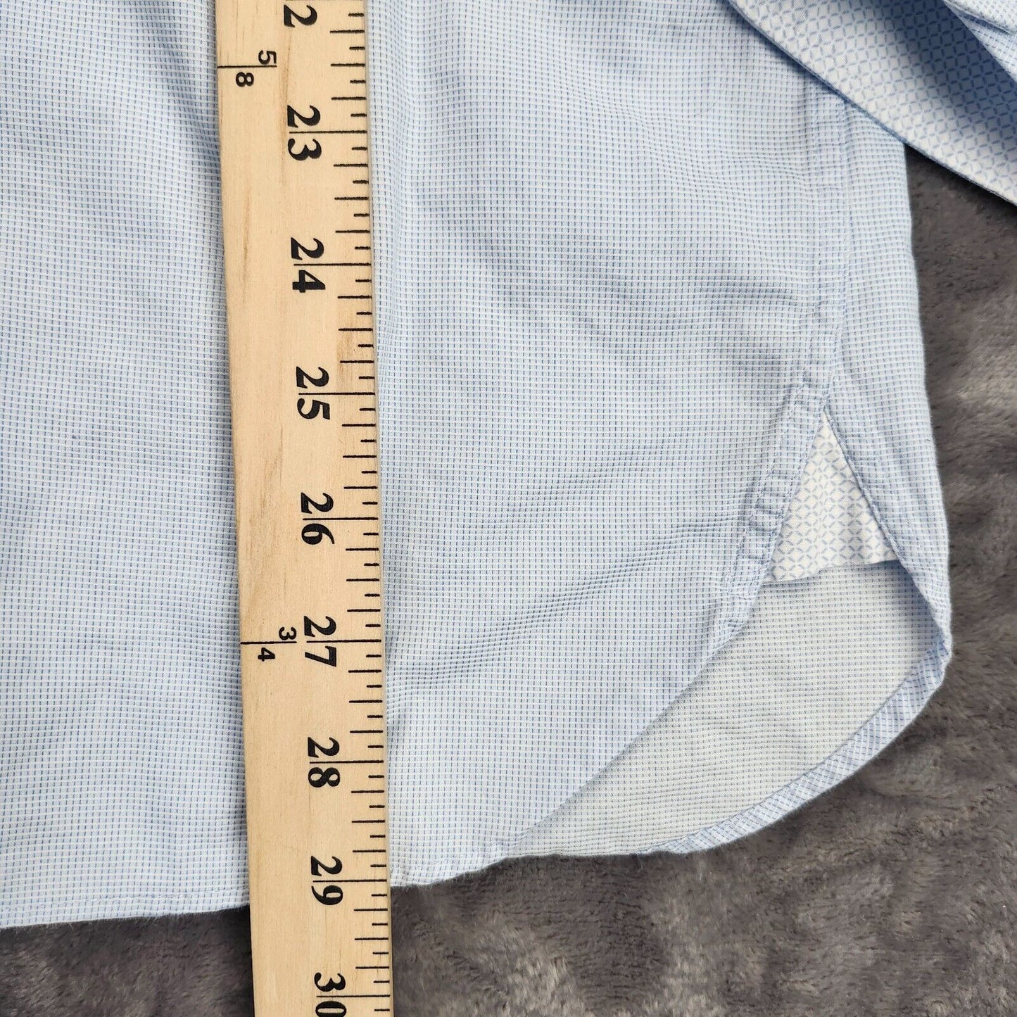 Ted Backer Endurance Mens Button Up Dress Shirt 15.5 34/35 Light blue Birds eye