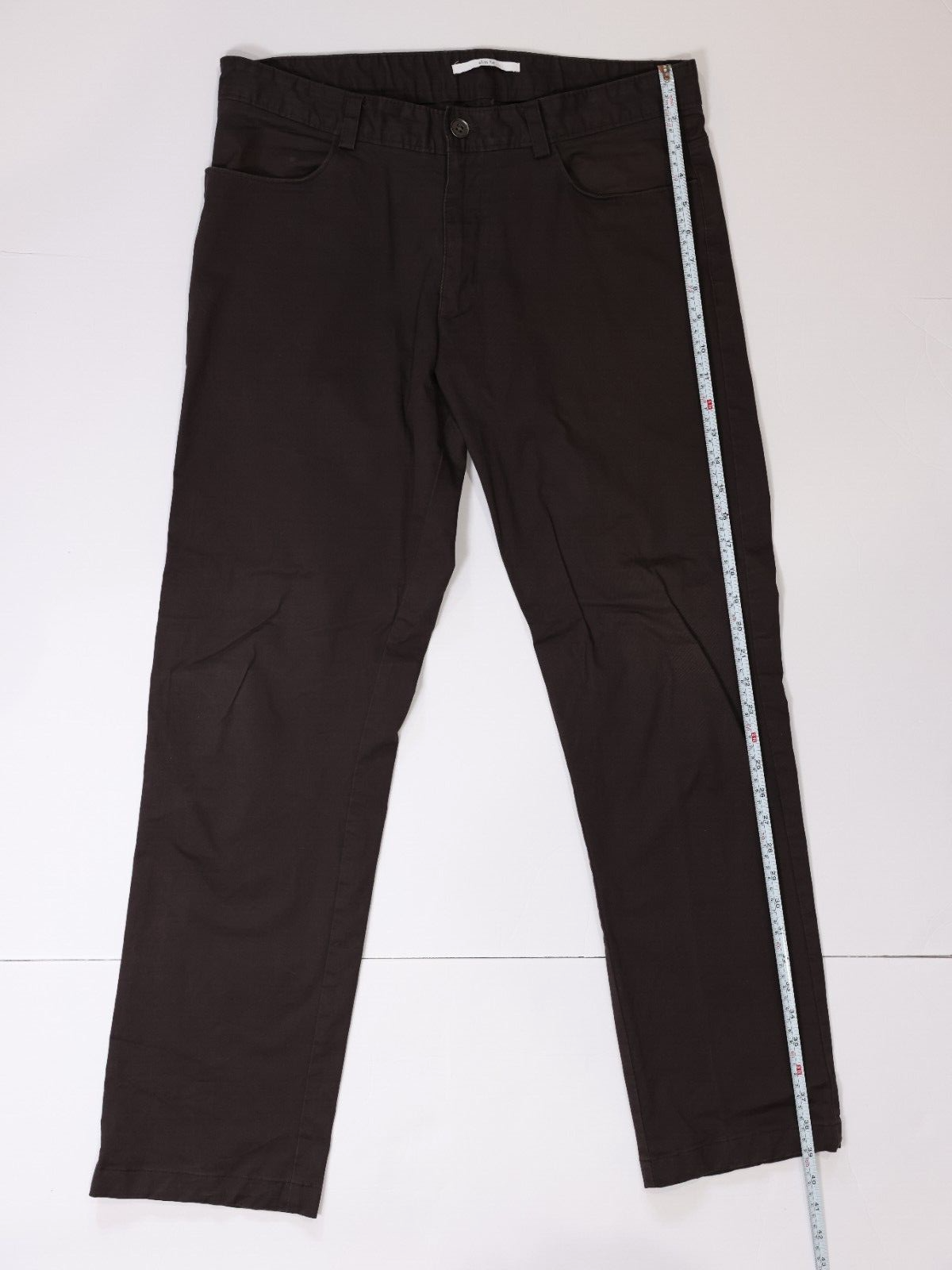 Mens Calvin Klein Straight Fit Stretch Comfort Chino, Brown, 34x30 (34x29)