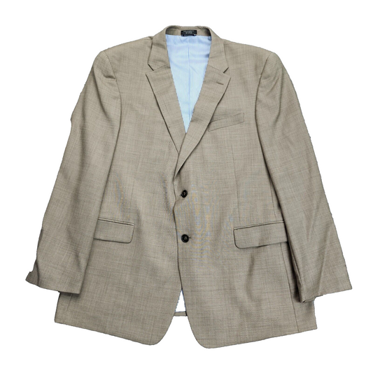 Tommy Hilfiger 100% Wool Mens Suit Jacket 48 Long Tan Blazer