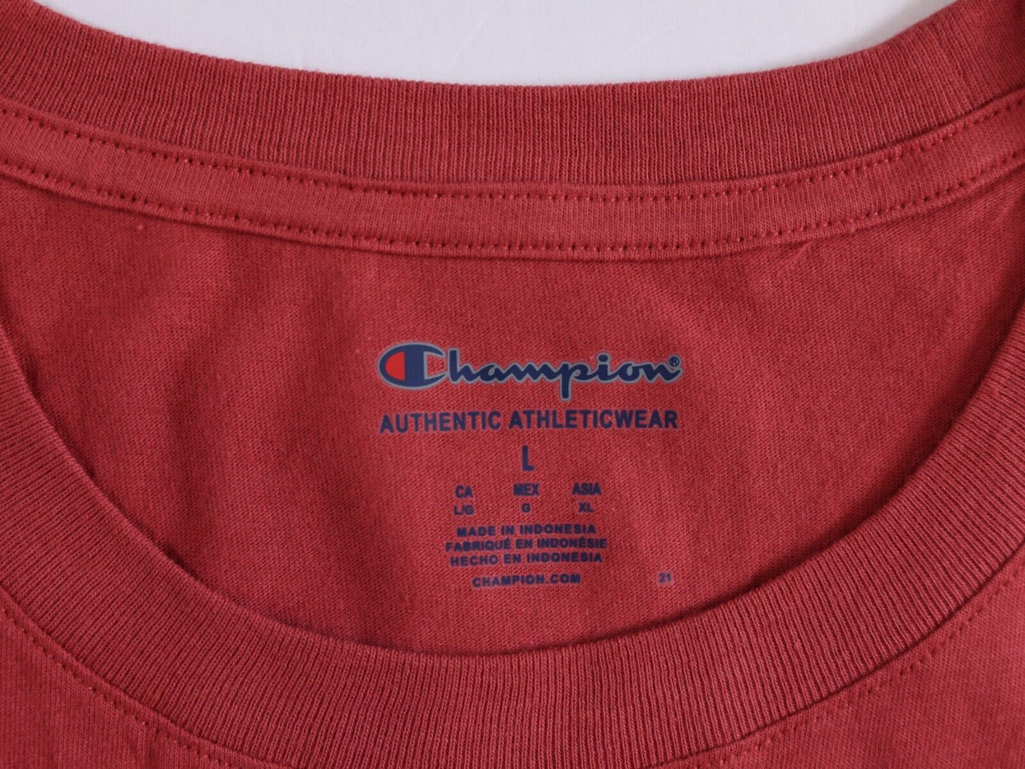 CHAMPION AUTHENTIC ACTIVEWEAR T Shirt Mens Size L Red