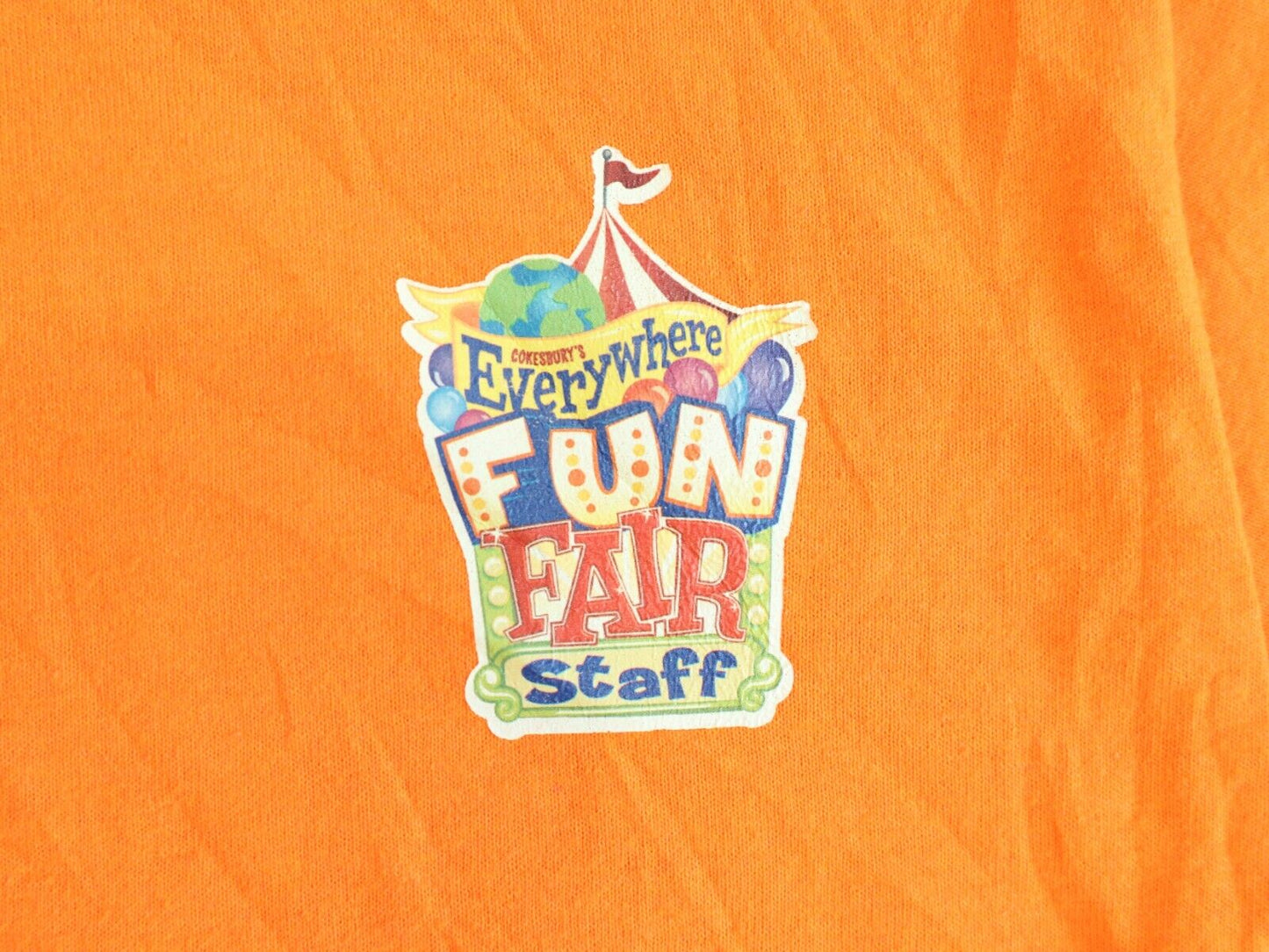 Cokebury's Everywhere Fun Fair Staff Shirt Orange Size S
