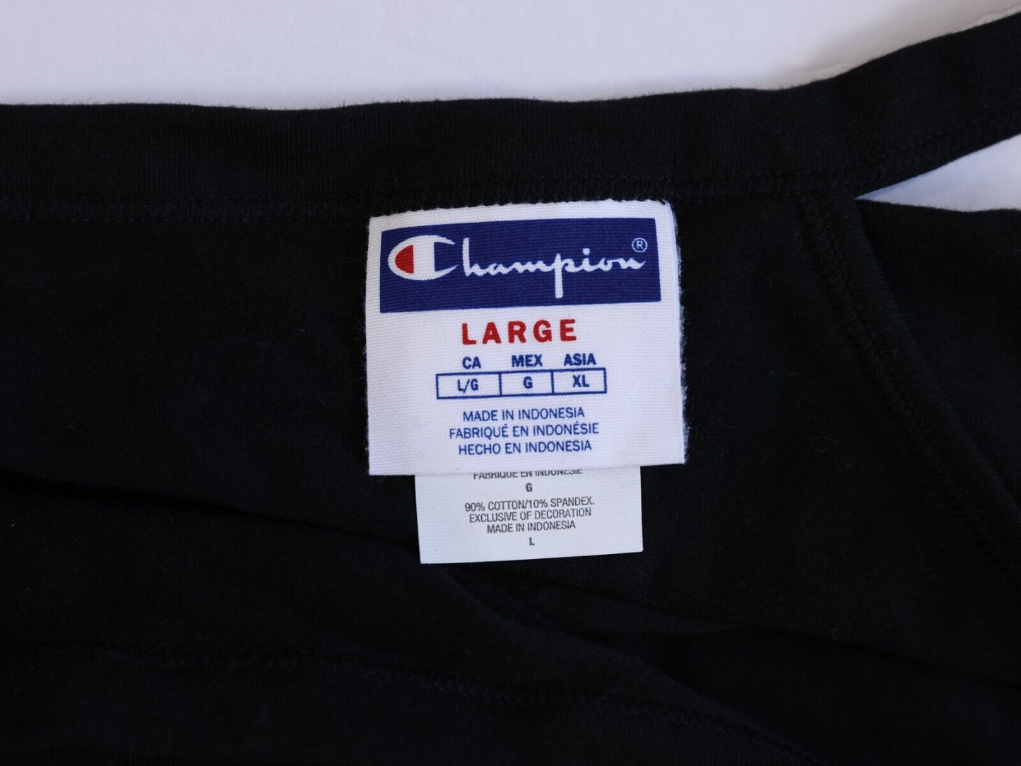 Champion women 100% authentic size Large One Shoulder Crop Top logo Black