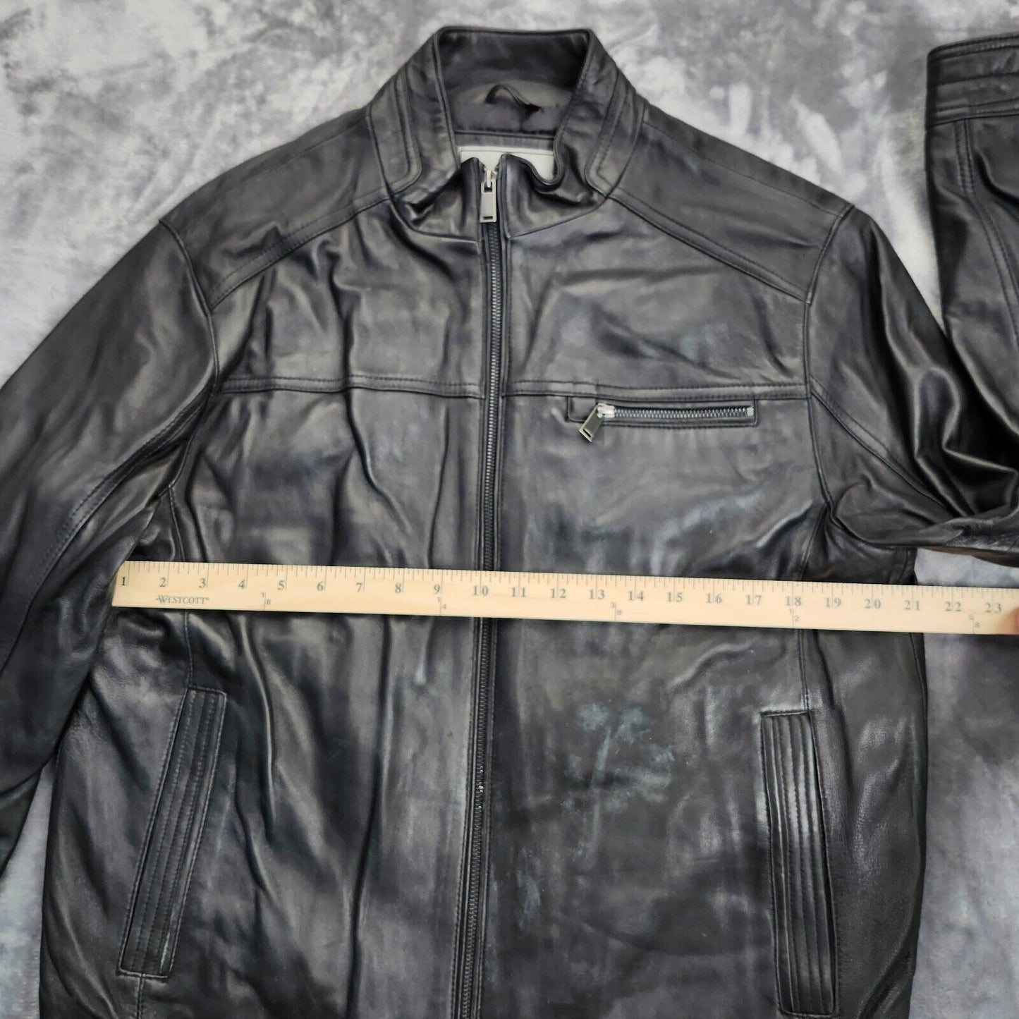 Boston Harbour Men's Genuine New Zealand Lambskin Leather Jacket, Black Medium