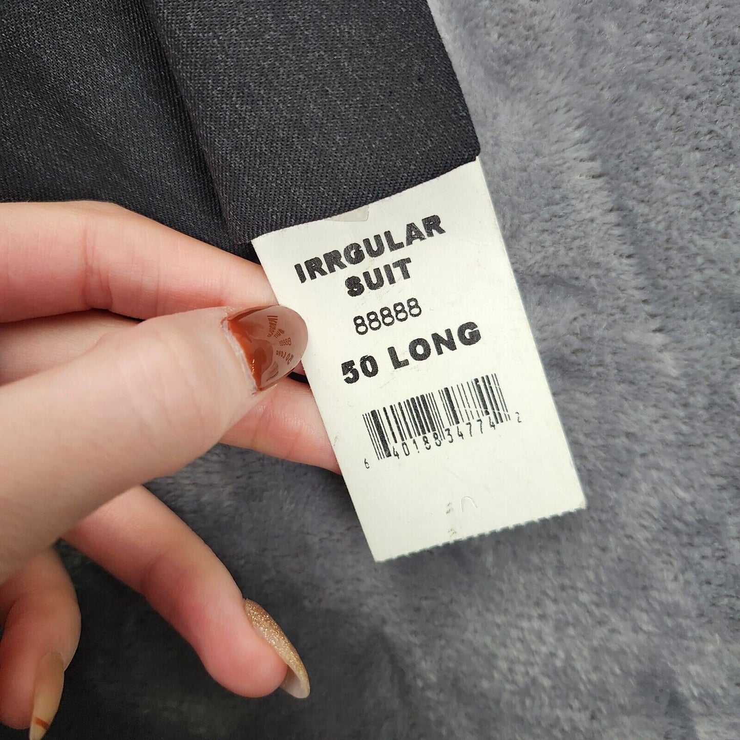 100% Wool Black Suit Set Jacket Notch Lapel 50L, Pants 45.5L