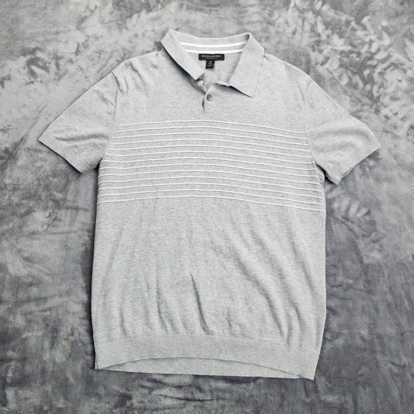 BANANA REPUBLIC SUPIMA COTTON Mens polo t shirt grey size medium