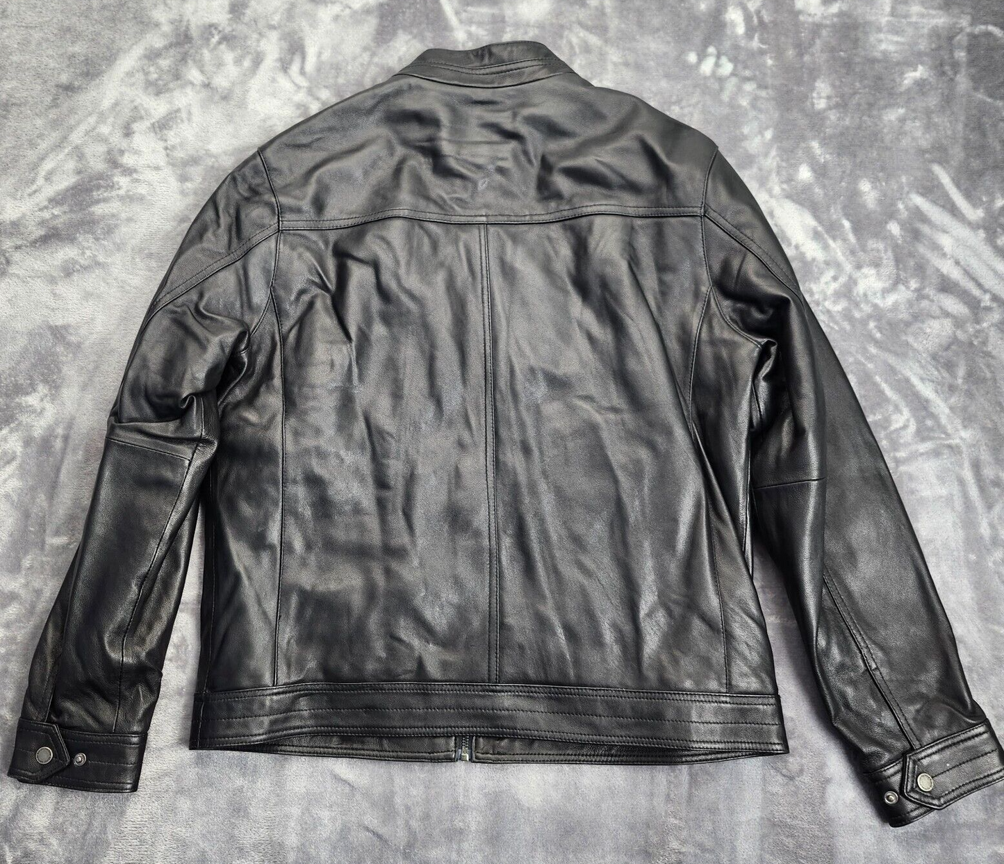 Boston Harbour Men's Genuine New Zealand Lambskin Leather Jacket, Black Medium