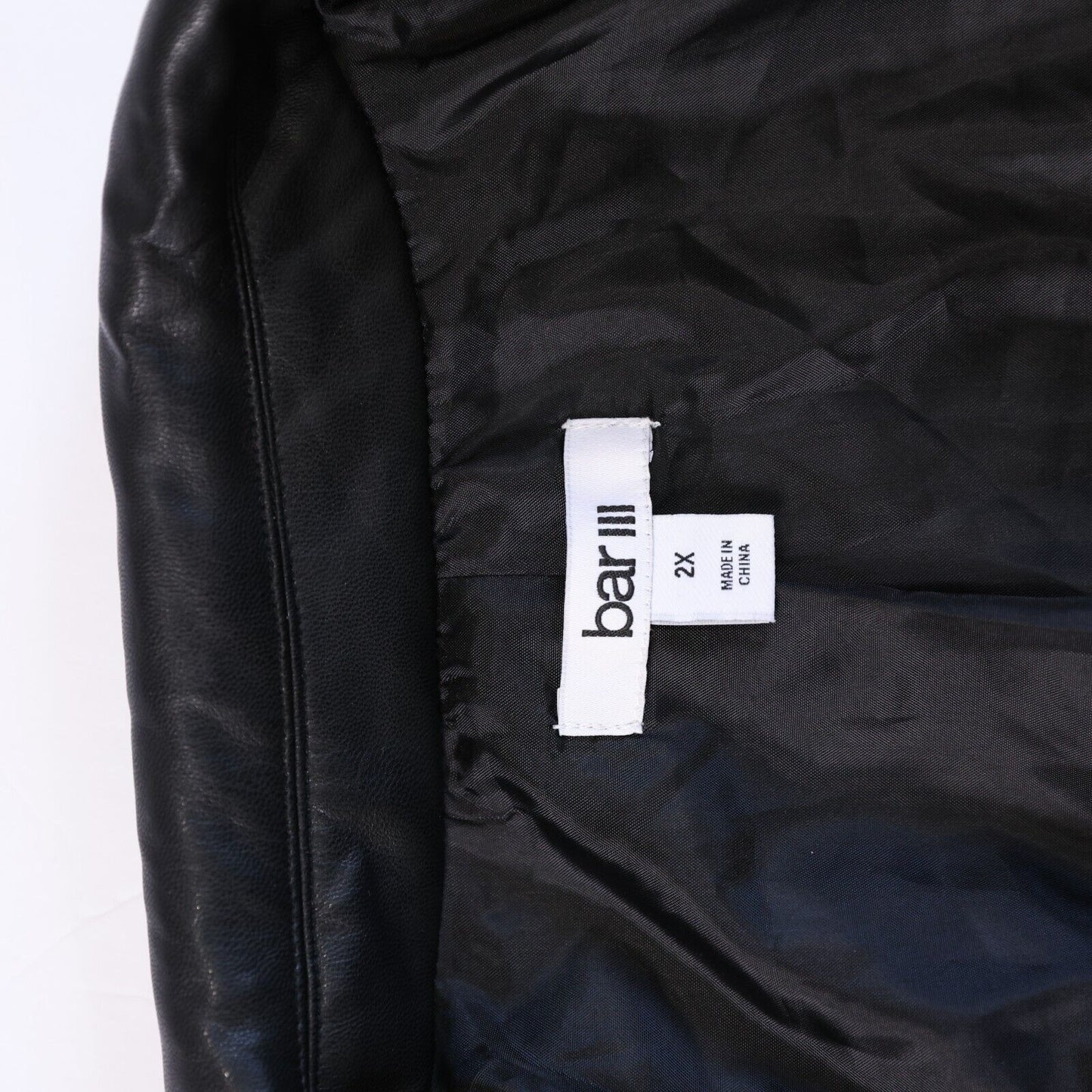 Bar 3 Womens Suit Seperates Black Leather Jacket Blazer Size 2X