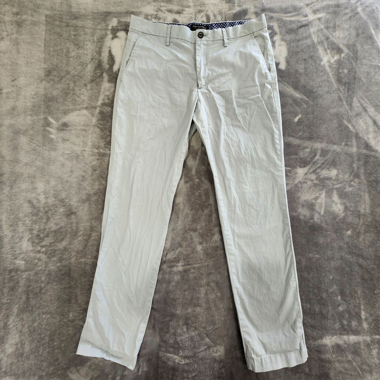 Banana Republic Pants Mens 32x32 Gray Aiden Chino Stretch Flat Front Preppy