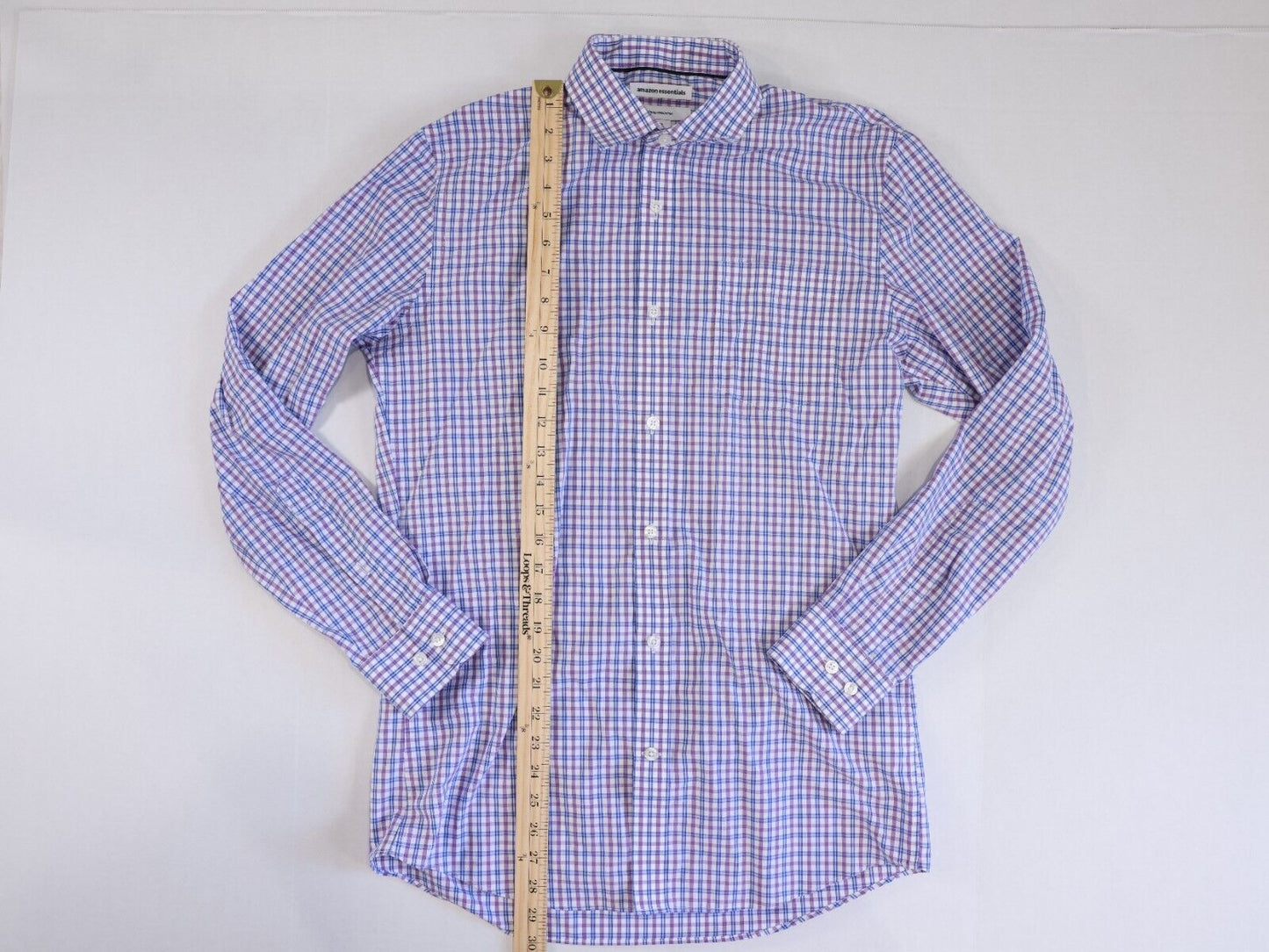 Amazon Essentials Button Down Slim Fit Dress Shirt check 15.5 34/35