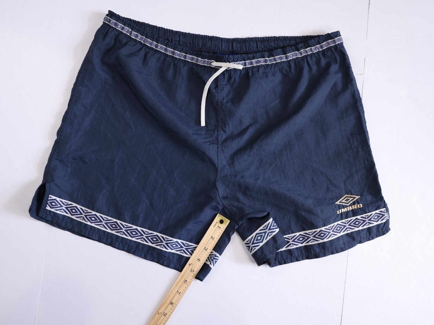 Vintage Umbro Soccer Shorts Blue with Pattern Size XL
