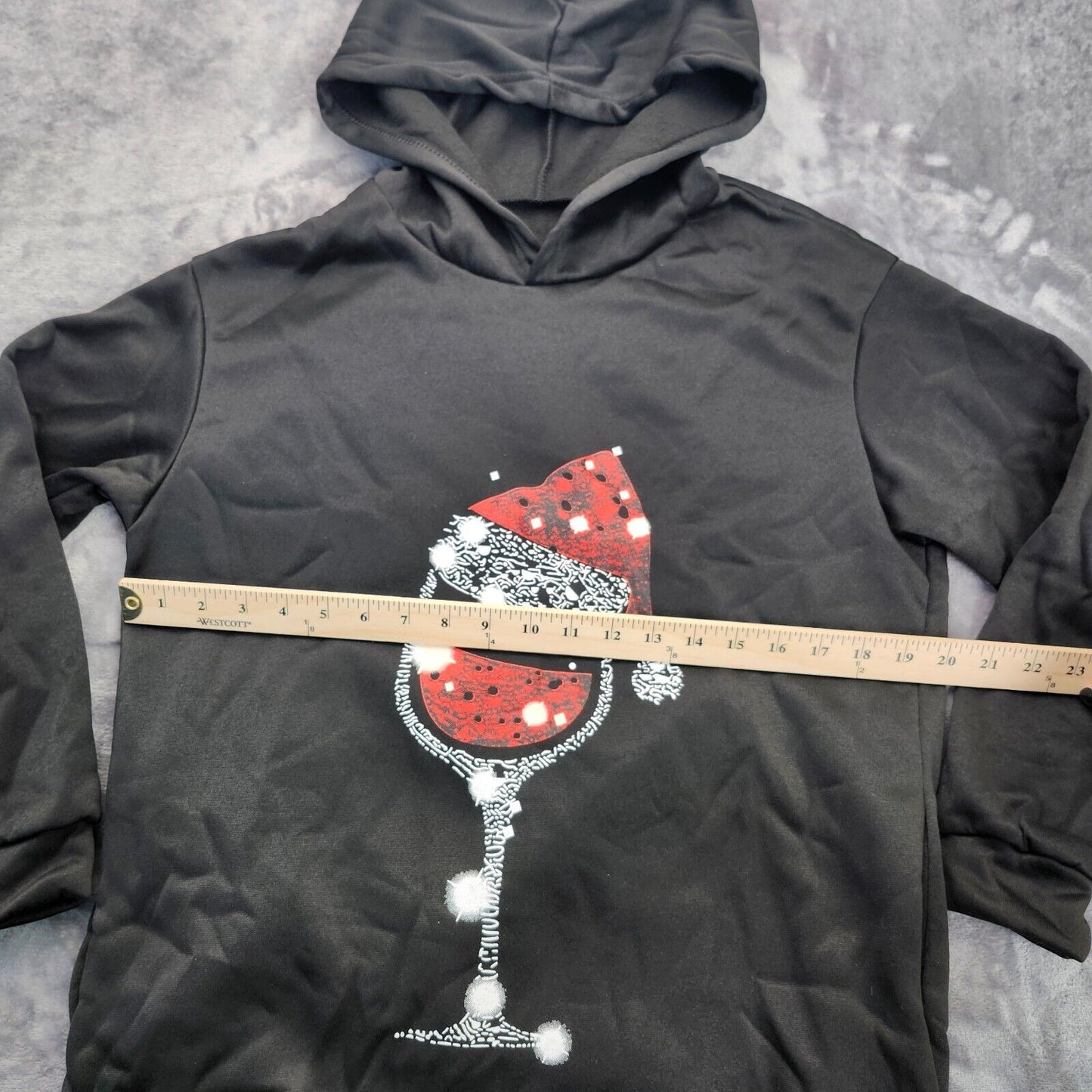 Champagne glass Santa Christmas shirt dress Womens Medium