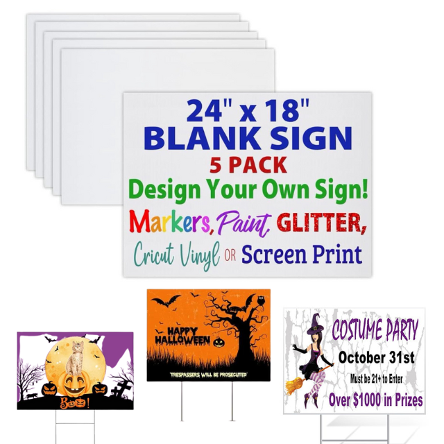 24x18 White Plastic Corrugated White Plastic Sheets Great for Signs 5 PACK