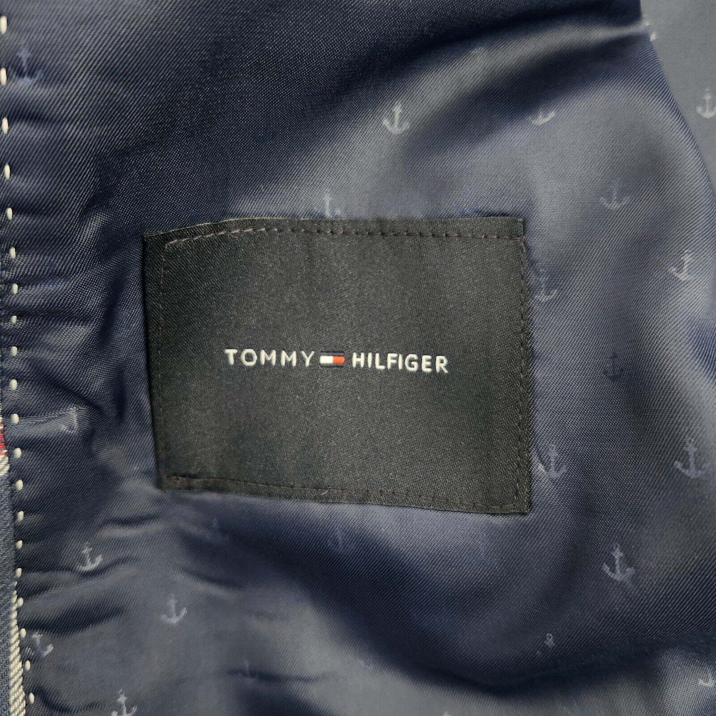 Tommy Hilfiger Mens Blazer Ethan Blue/Red E7152 L40 MSRP $295