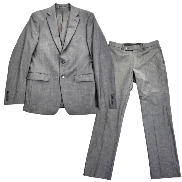 Calvin Klein Men's Suit Set Jacket Gray Blazer 38 Regular Pants 34w x 32L