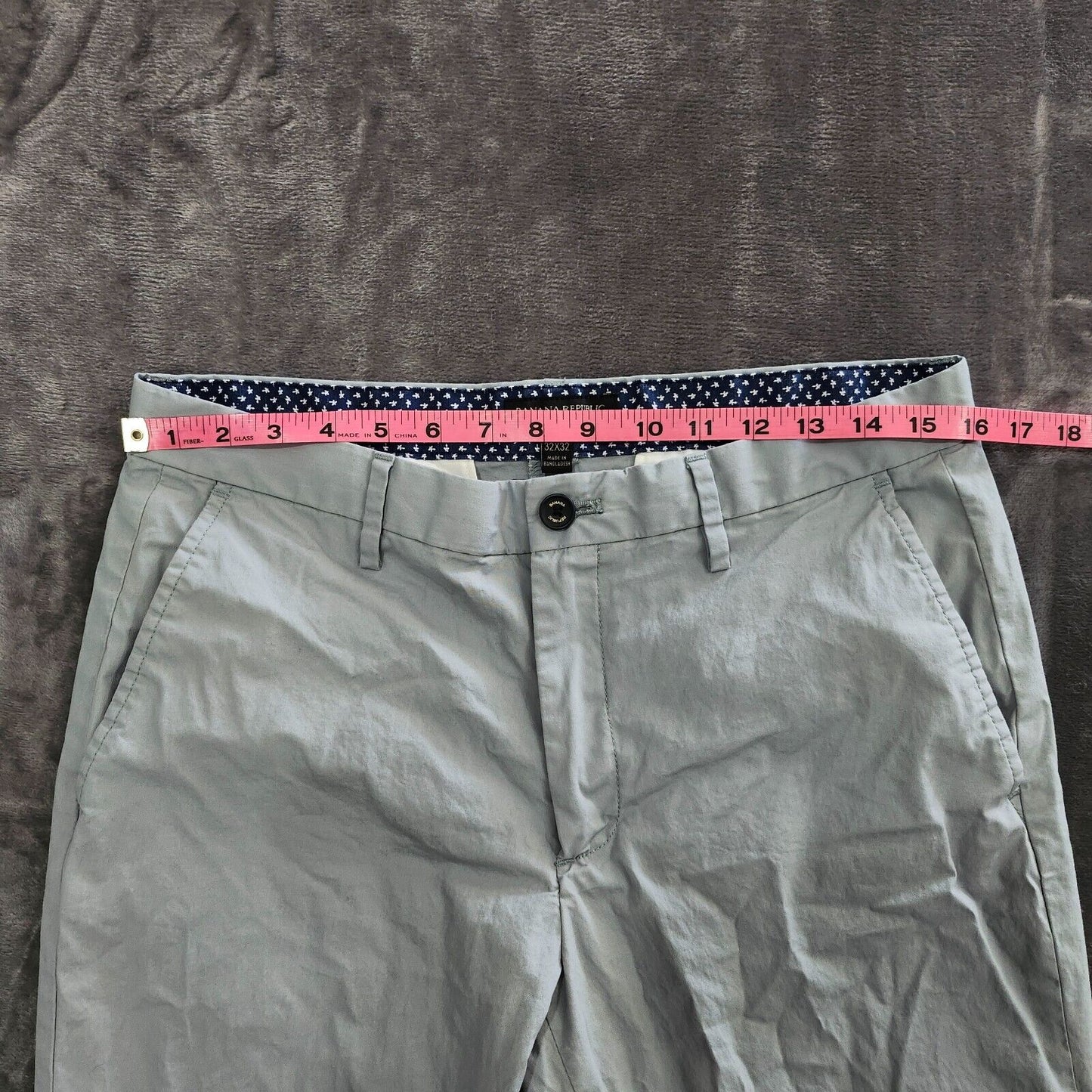 Banana Republic Pants Mens 32x32 Gray Aiden Chino Stretch Flat Front Preppy