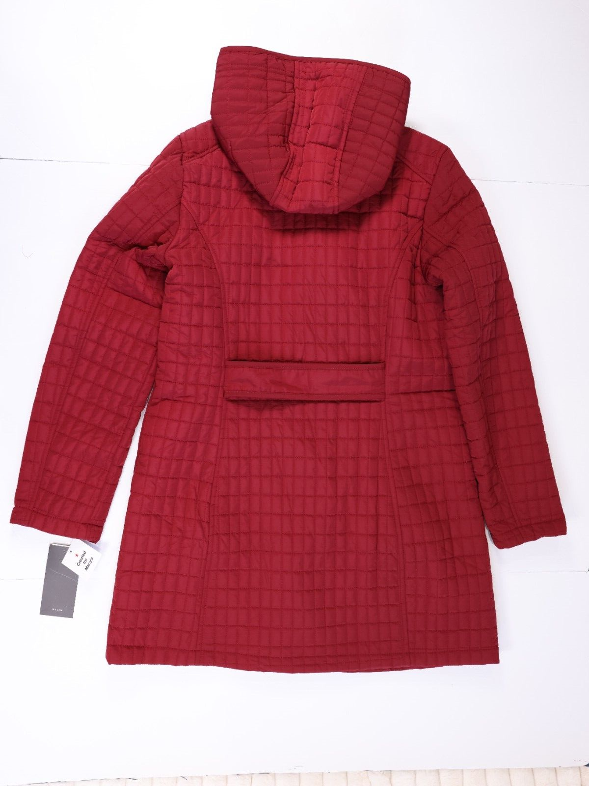 $220 Jones New York Womens Trench Code Quilted Buttoned Deep Red Size M