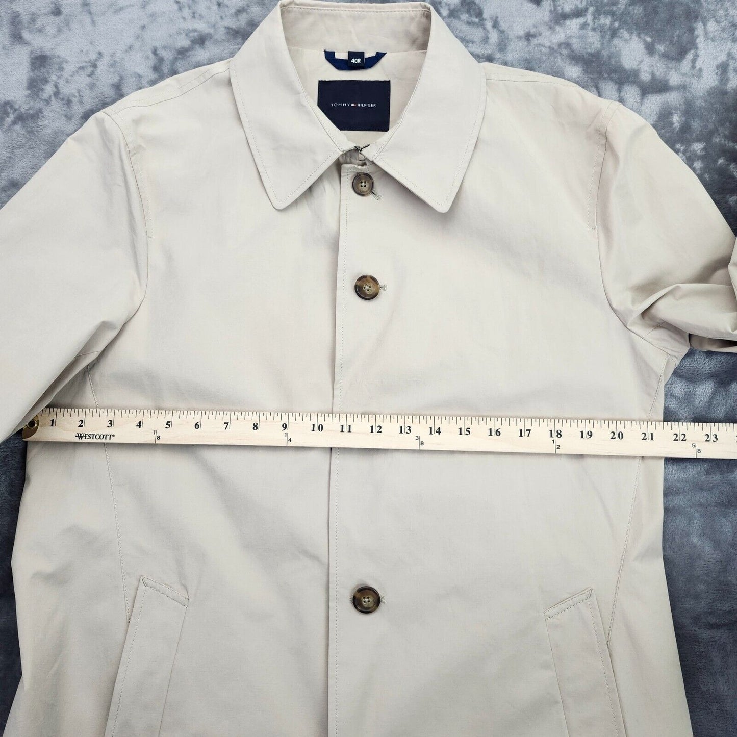 NWT Tommy Hilfiger Mens Trench Coat Stlye FINN Tan Size 40R
