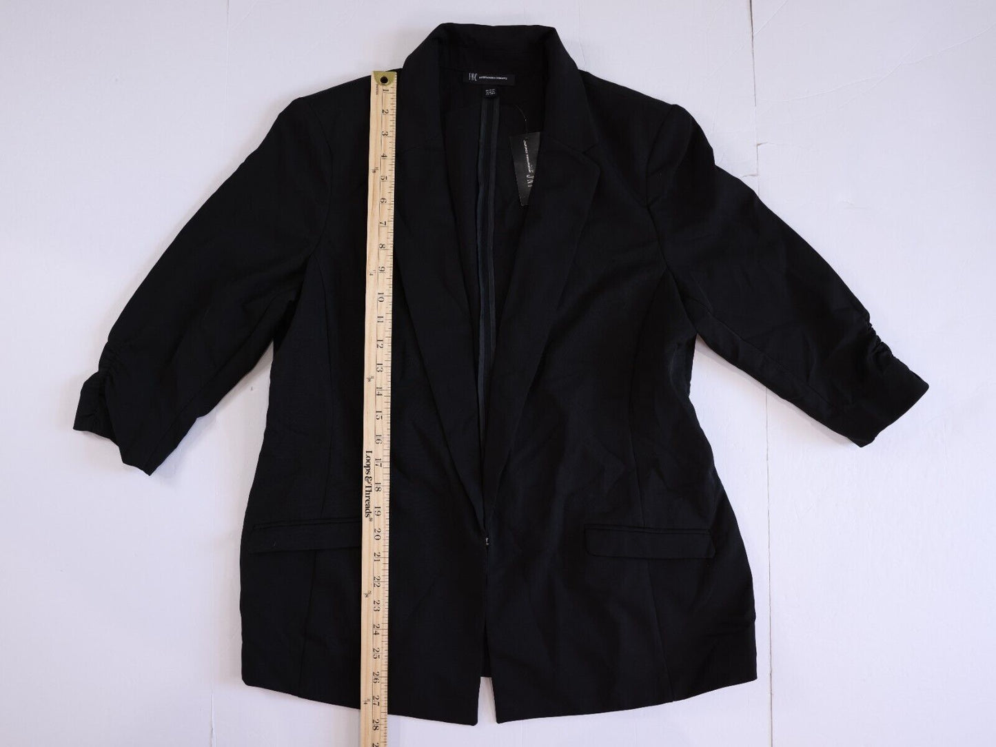 NWT I.N.C Womens Black Blazer 3/4 sleeve Size PXL