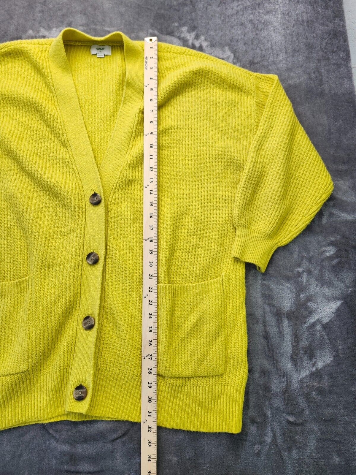 aerie womens knit button up cardigan Yellow size large