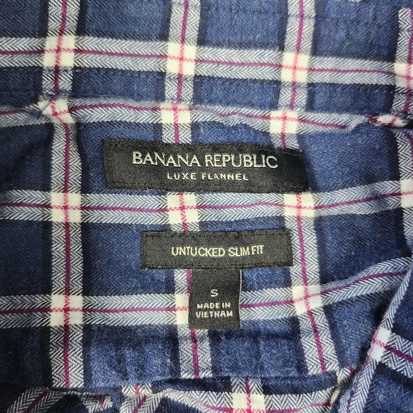 Banana Republic Luxe Flannel untucked slim men's fit size small