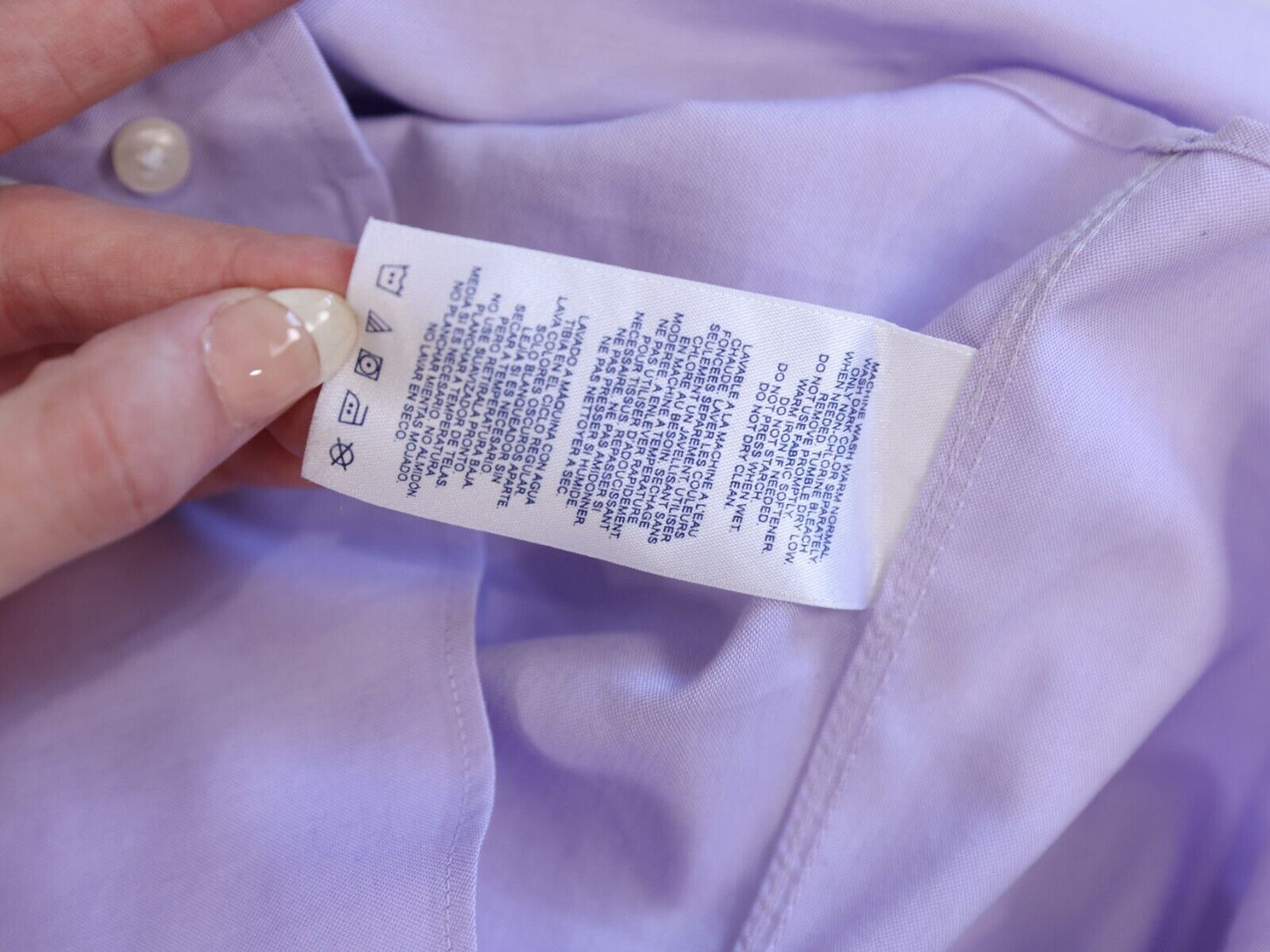 Button Down Slim Fit Dress Shirt Light Purple 15.5 33