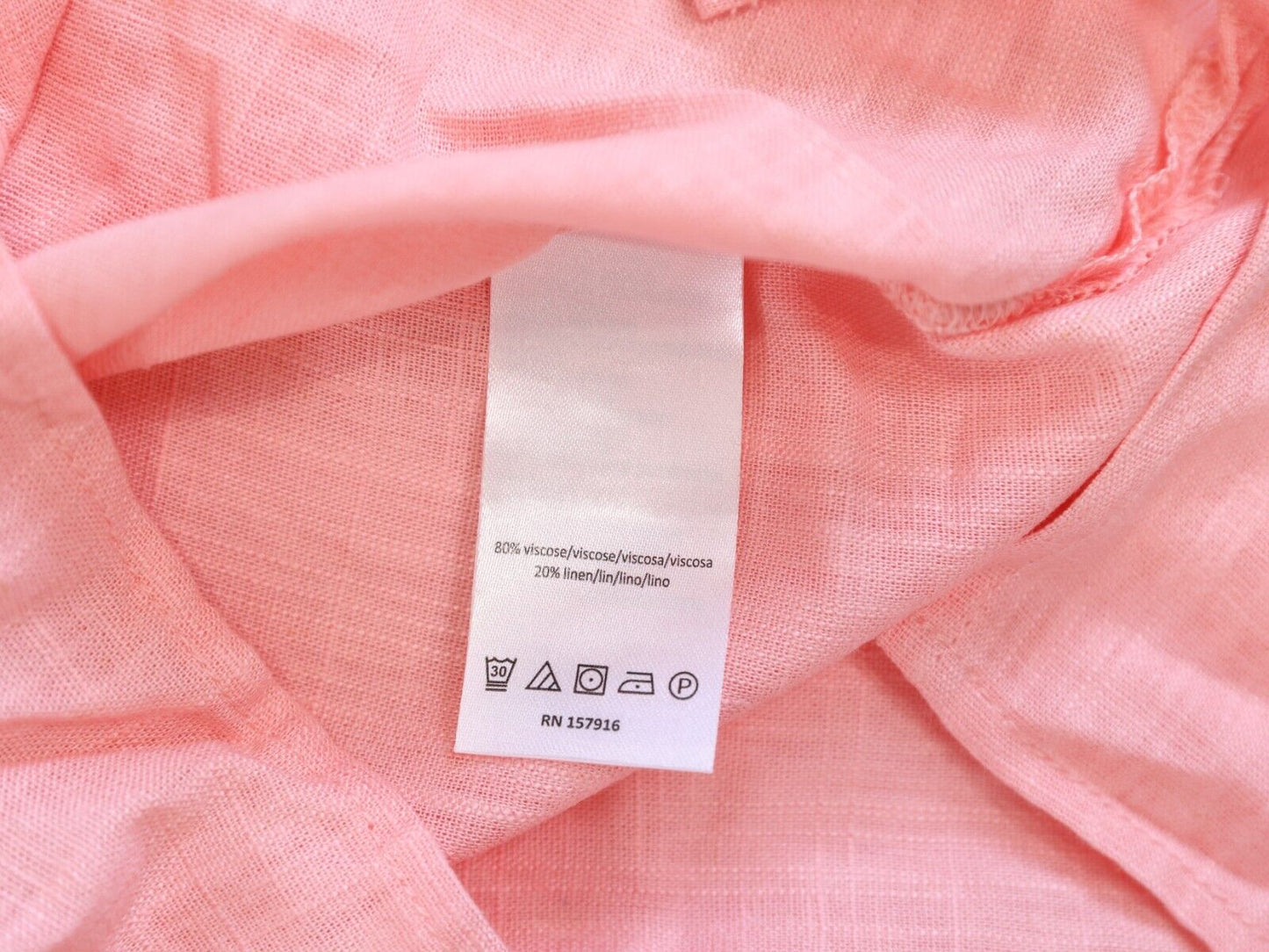 NWT Halston Women's Pink Button Up Short Sleeve Blouse Size L
