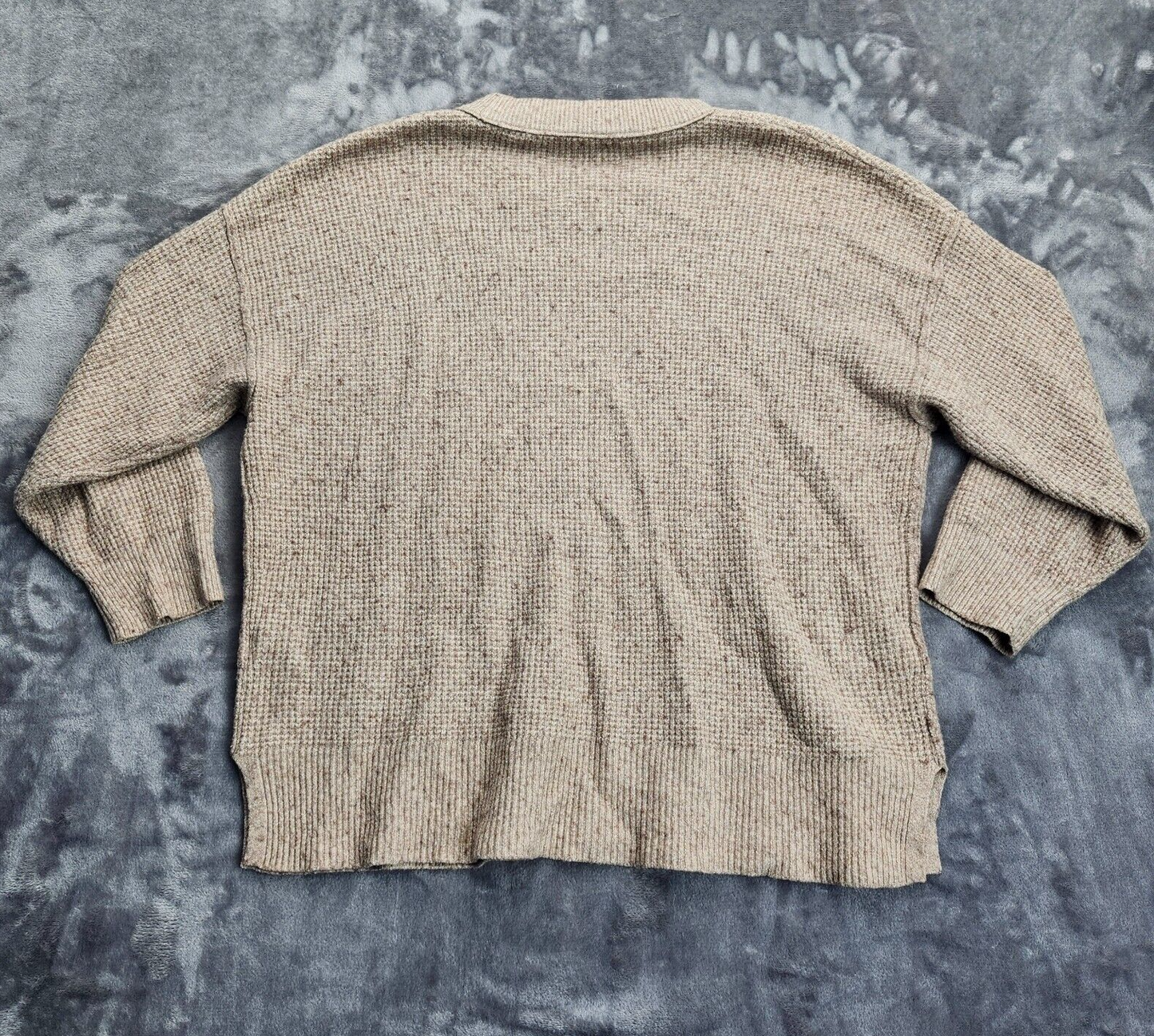 Aerie womens waffle knit oversized brown sweater size medium