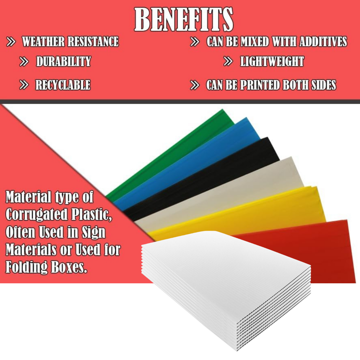 24x18 White Plastic Corrugated White Plastic Sheets Great for Signs 5 PACK