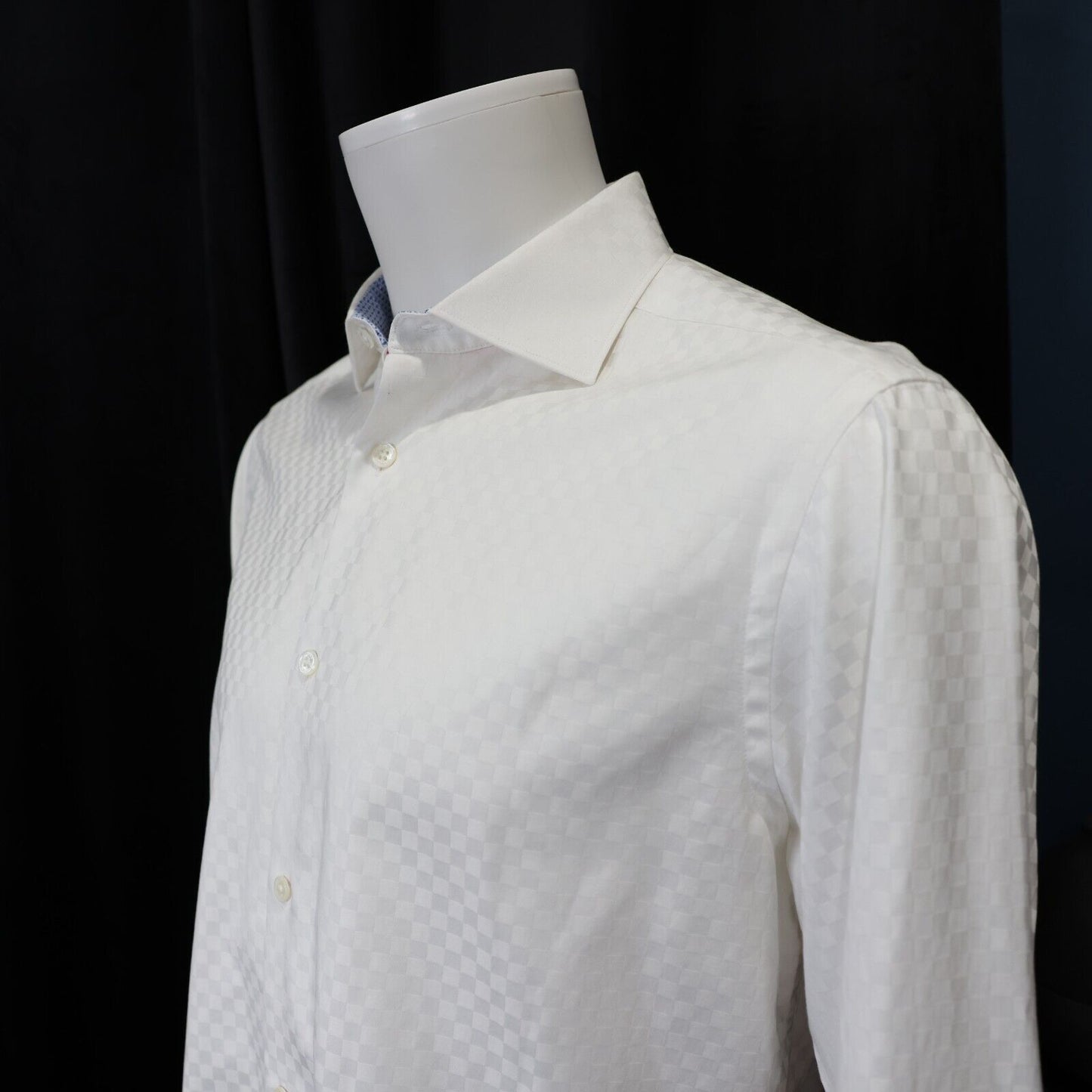 Bugati Uomo White Mens Shirt Pattern 15.5 32/33
