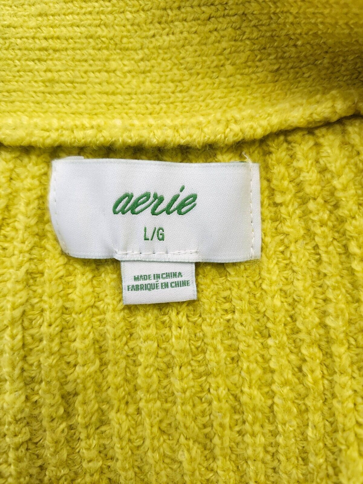 aerie womens knit button up cardigan Yellow size large
