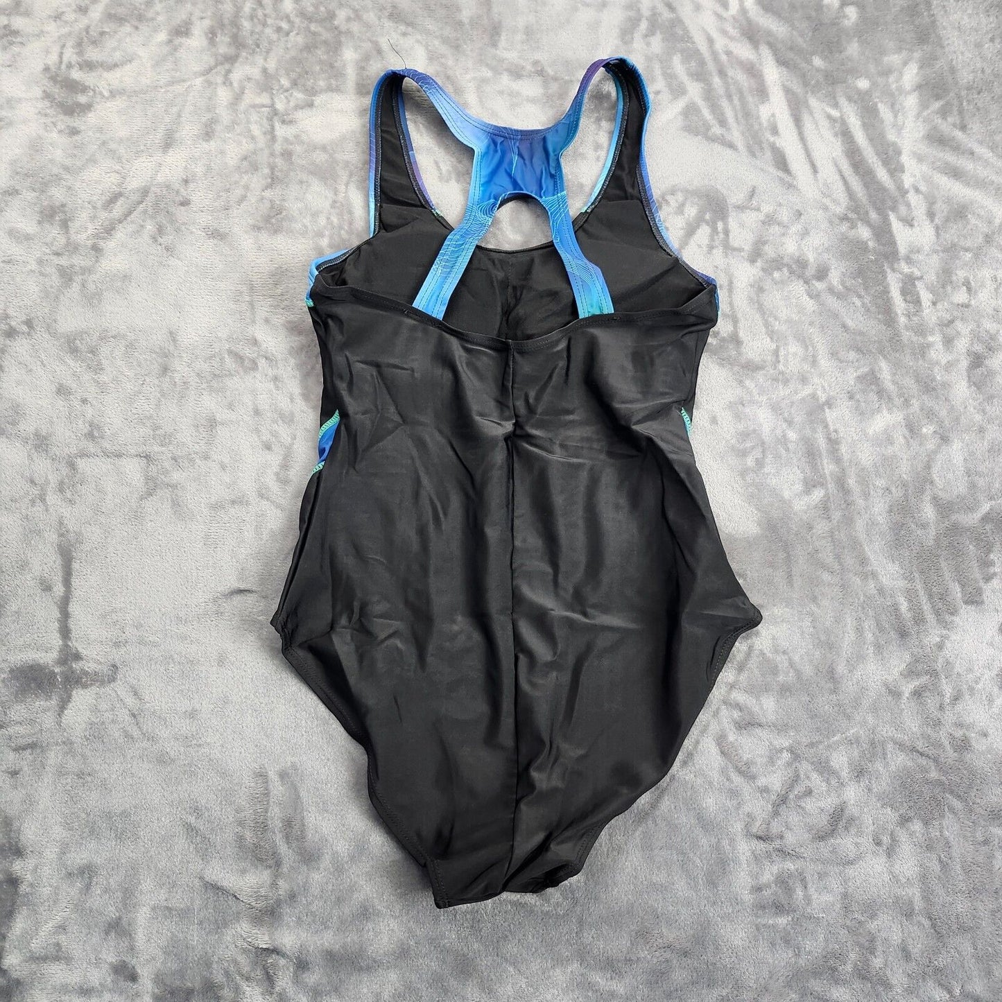 One-Piece Swimwear Sports Racerback Swimsuit Blue/Black Medium