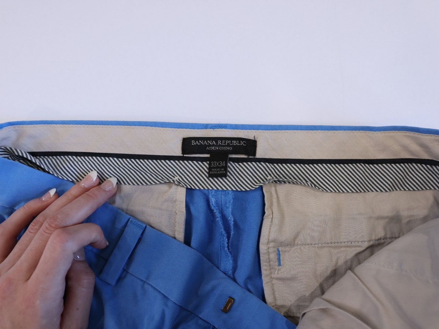 Banana Republic Alden Chino 33x34 Blue Cotton Pants