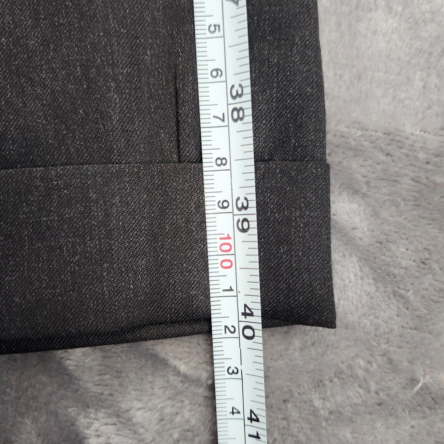 100% Wool Black Suit Set Jacket Notch Lapel 50L, Pants 45.5L