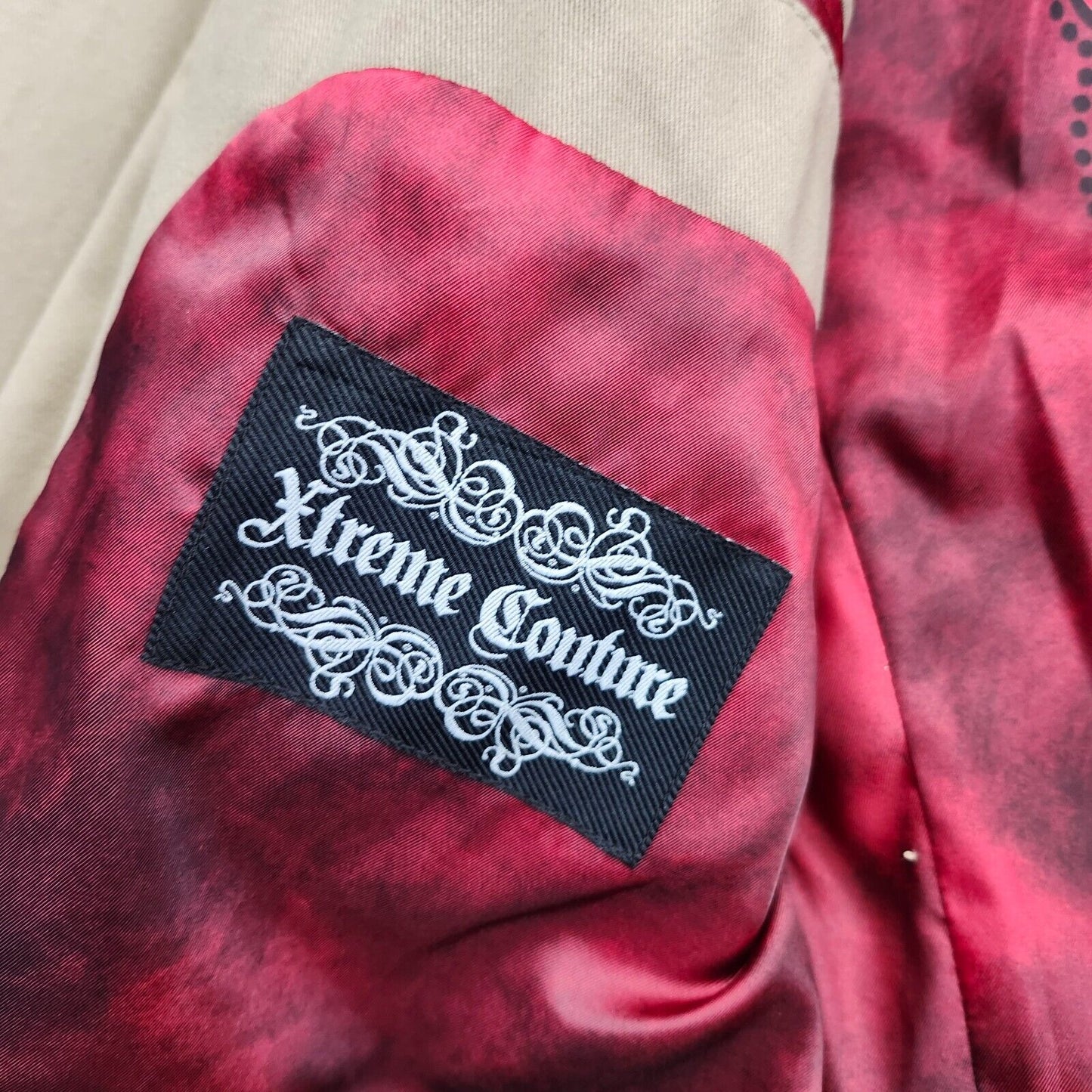 Xtreme Couture Men's M 40/42 Sport Coat Tan Embroidery Appliqués 2 buttons