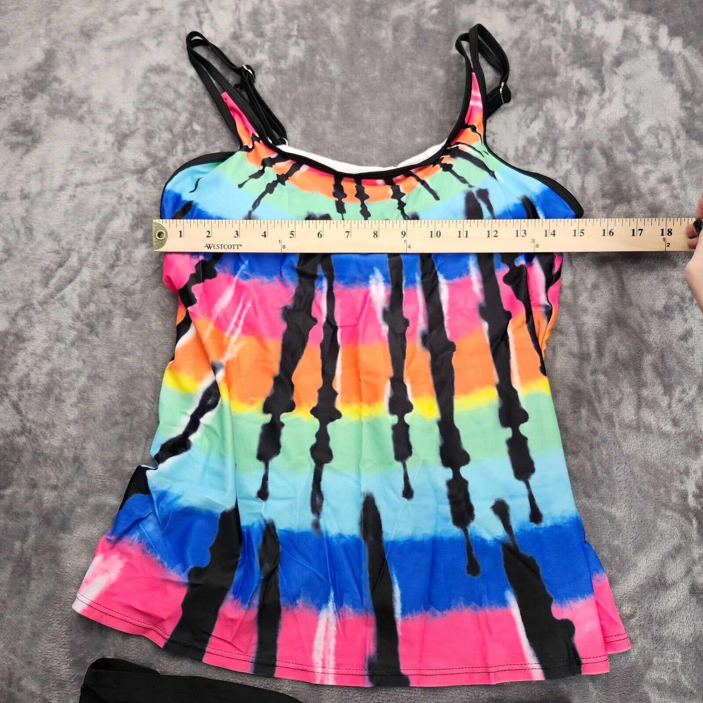 Womens Tankini with Boyshort Ruffle Tops Two Piece Bathing Swimwear XL