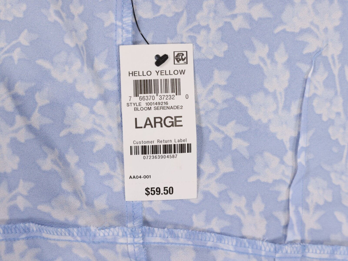Bar 3 Blue Floral Dress Strap Dress Size L