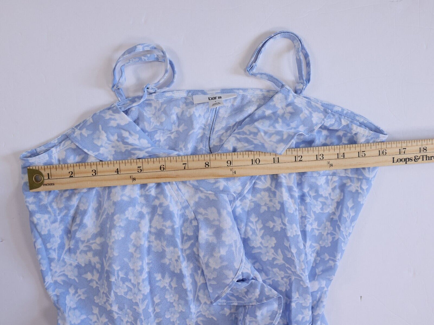 Bar 3 Blue Floral Dress Strap Dress Size L