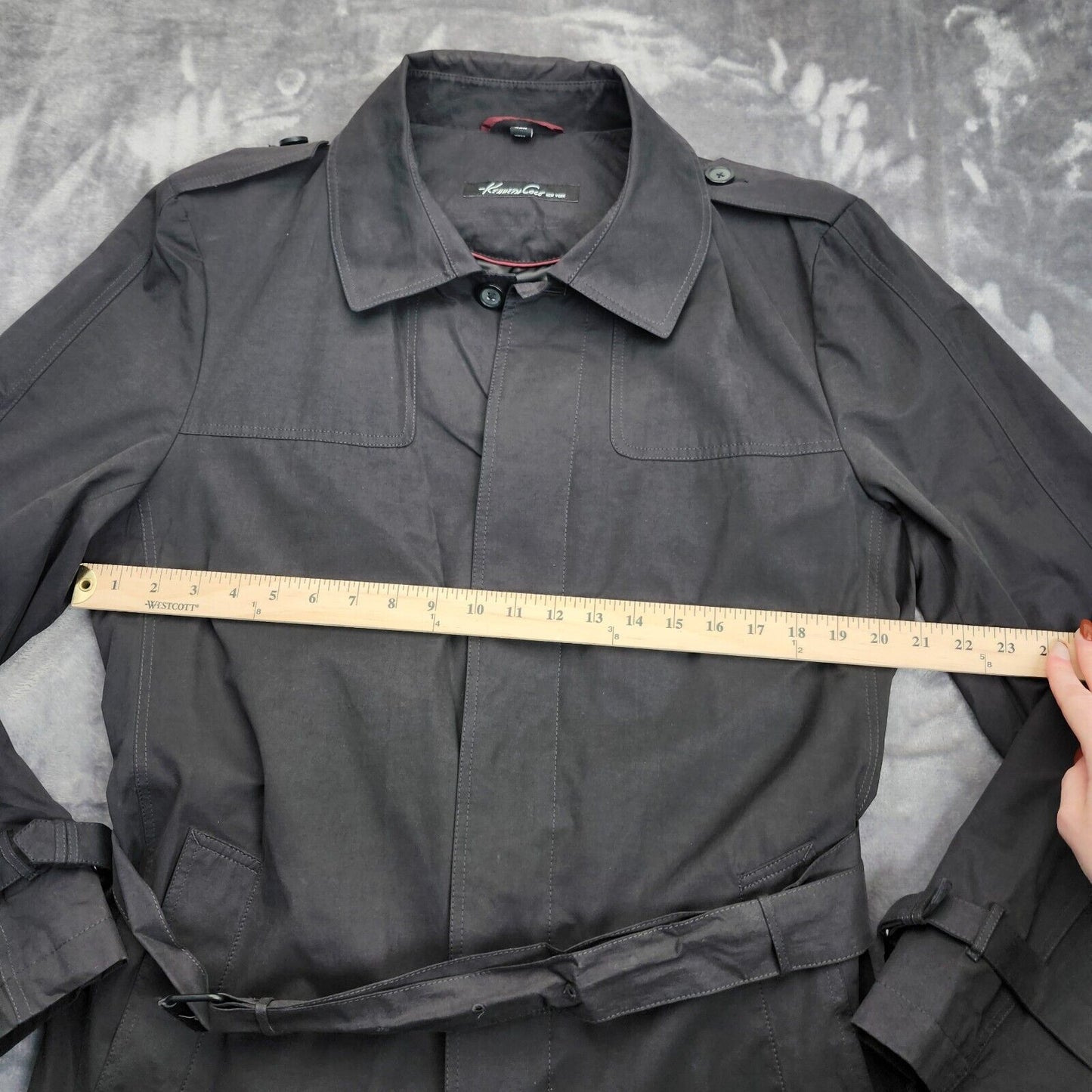 NWoT Men’s Kenneth Cole New York 3/4 Black Trench Rain Coat 40 Regular