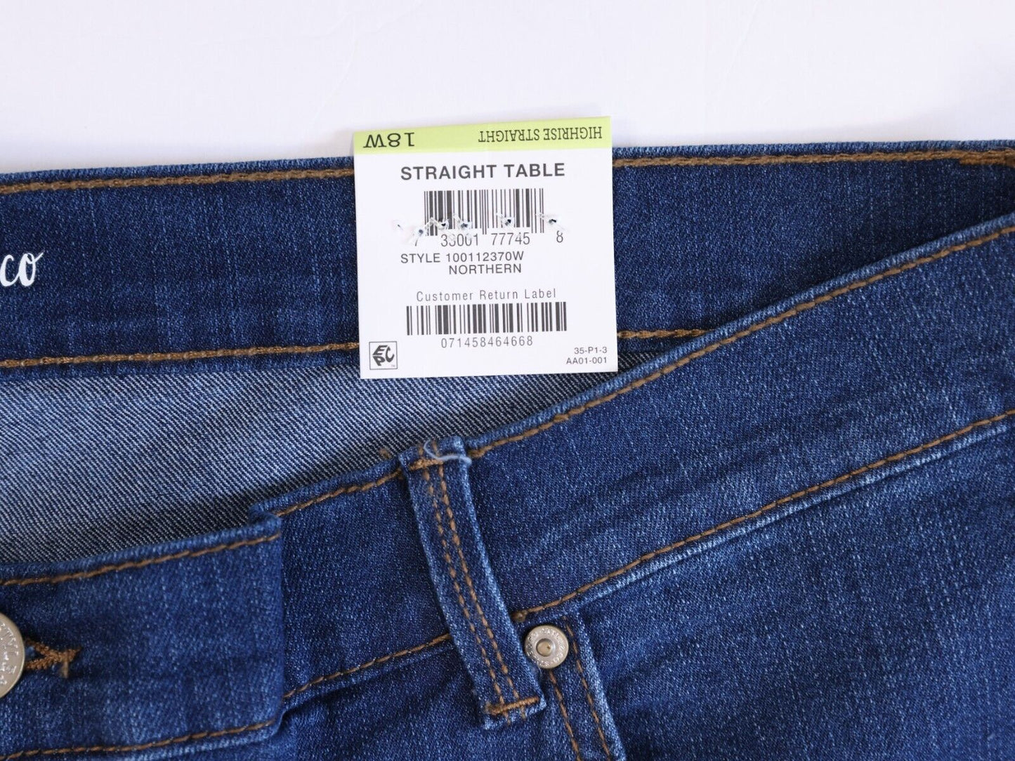 Style & Co Jeans Straight Leg High Rise Women's Size 18W