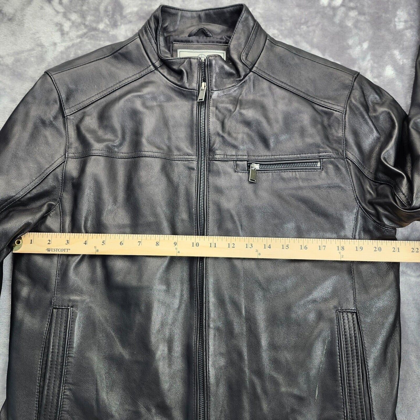 Boston Harbour Men's Genuine New Zealand Lambskin Leather Jacket, Black Medium