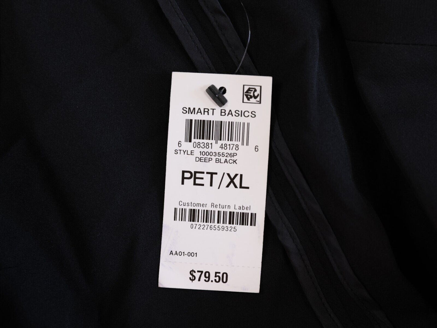 NWT I.N.C Womens Black Blazer 3/4 sleeve Size PXL