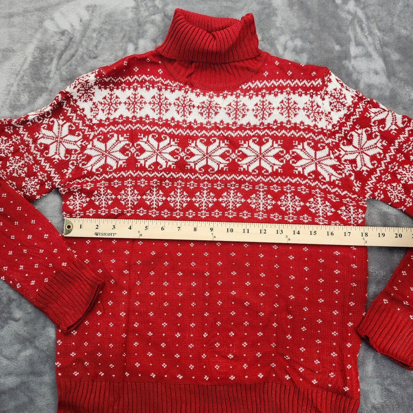 Christmas knit turtleneck sweater Red womens size Medium