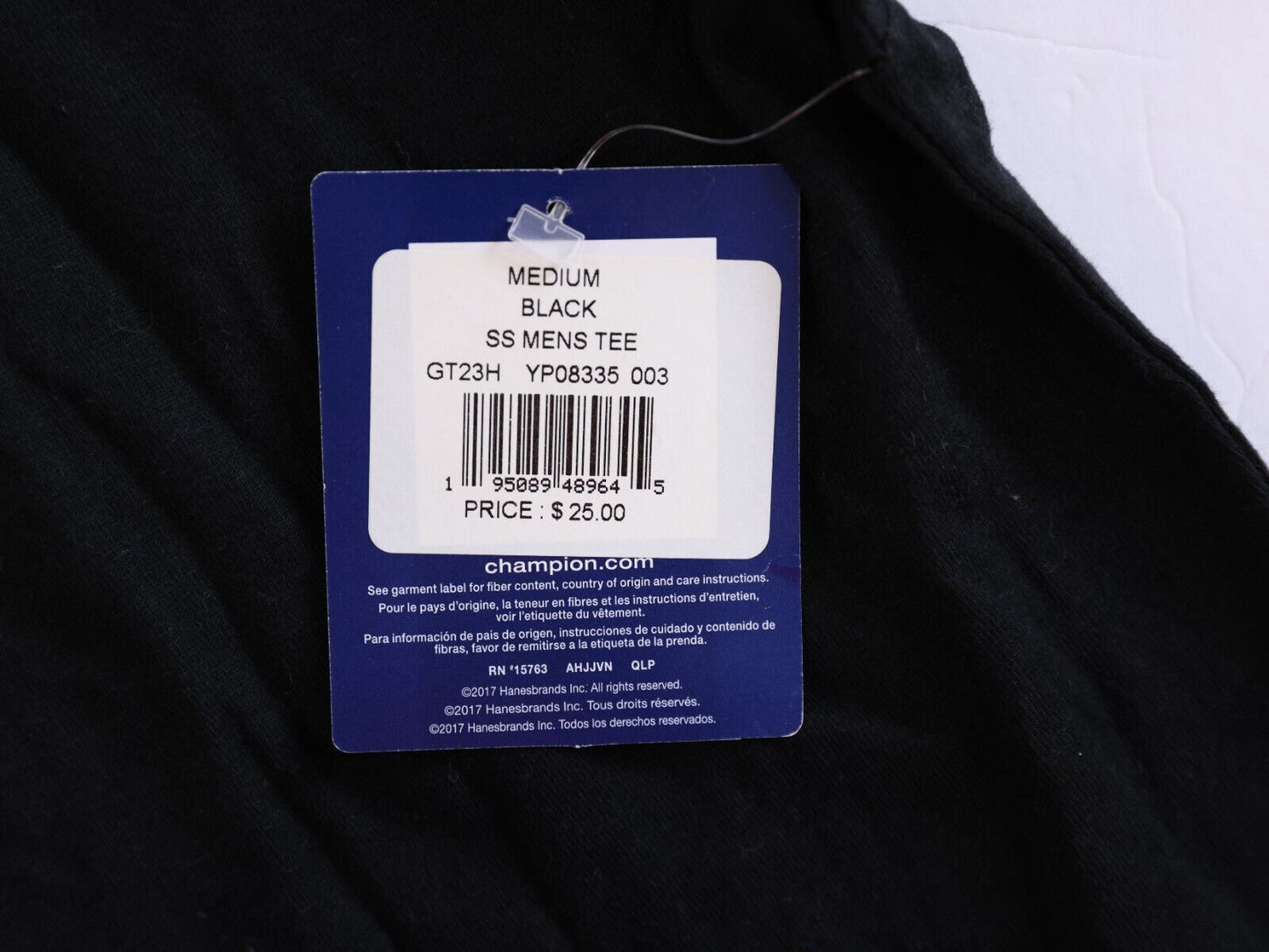 CHAMPION AUTHENTIC ACTIVEWEAR T Shirt Mens Size M Black