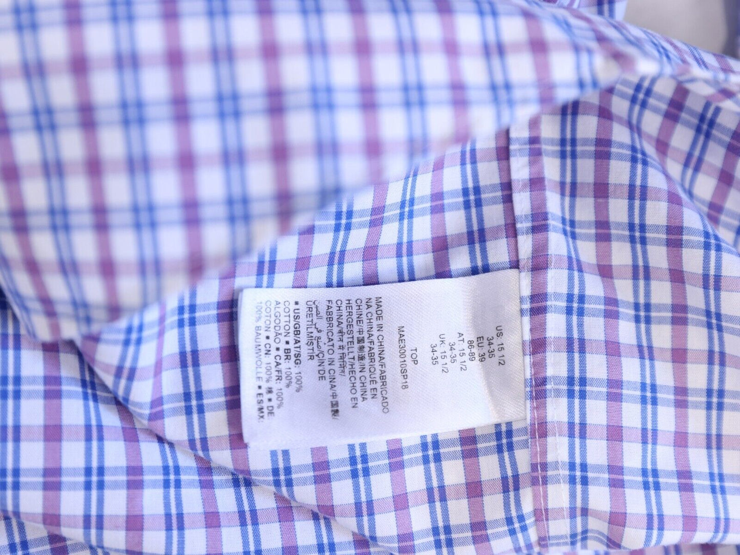 Amazon Essentials Button Down Slim Fit Dress Shirt check 15.5 34/35