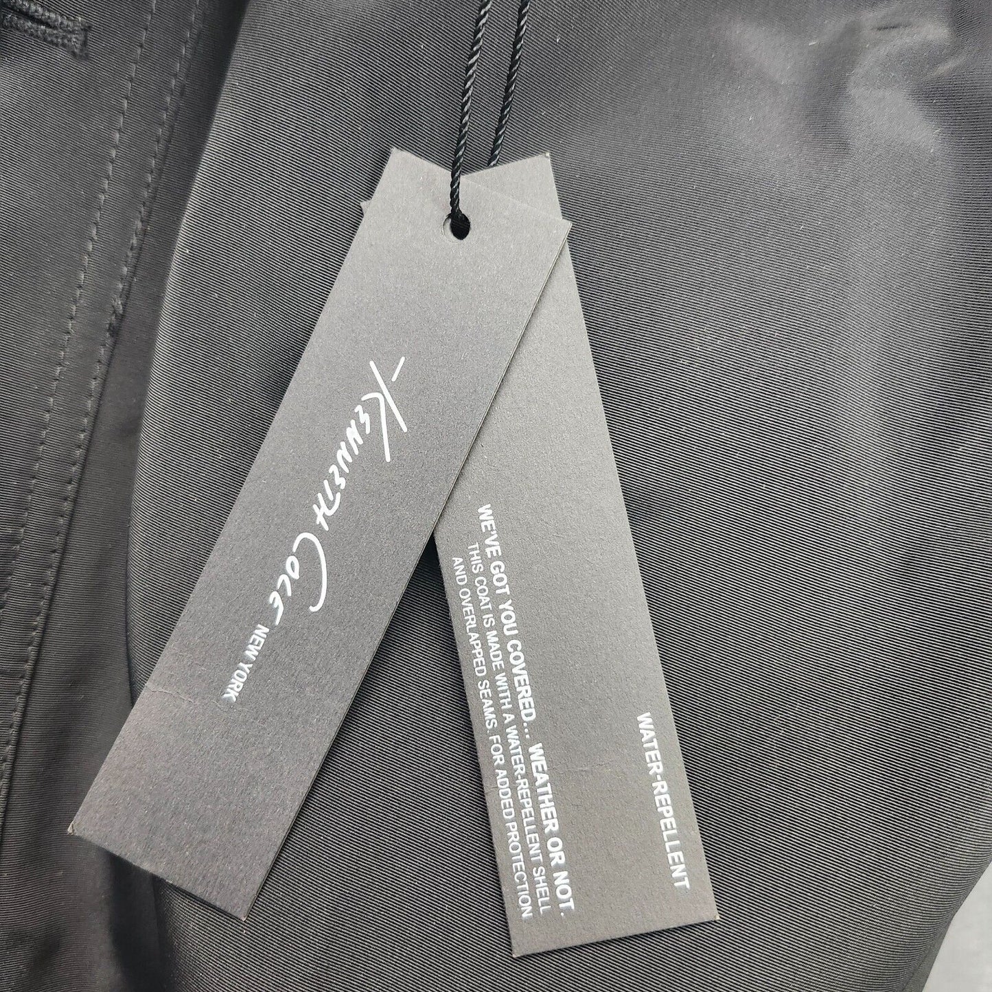 NWT Kenneth Cole NY Mens Rain Jacket Trench Coat Rado Black size Medium 40-42
