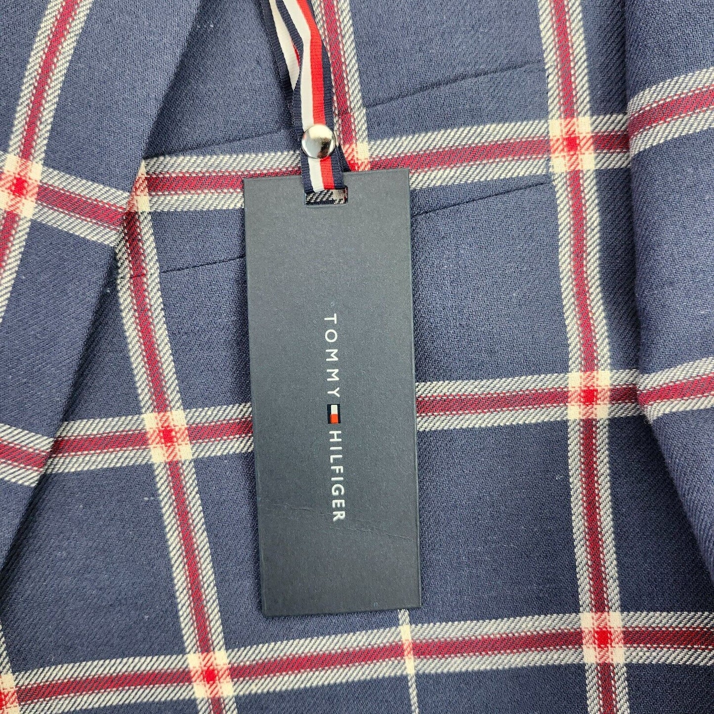 Tommy Hilfiger Mens Blazer Ethan Blue/Red E7152 L40 MSRP $295